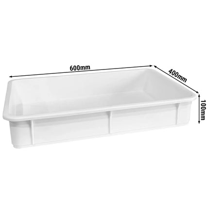 GGM Gastro Pizza Dough Tray Set - EN 600x400 - Height: 100mm - Polypropylene - White - 8 Containers & 1 Lid