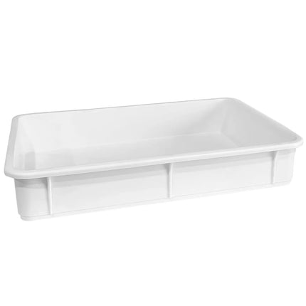 GGM Gastro Pizza Dough Tray Set - EN 600x400 - Height: 100mm - Polypropylene - White - 8 Containers & 1 Lid