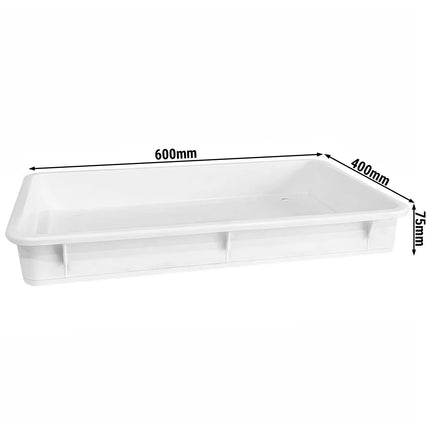 GGM Gastro Pizza Dough Tray Set - EN 600x400 - Height: 75mm - Polypropylene - White - 8 Trays & 1 Lid