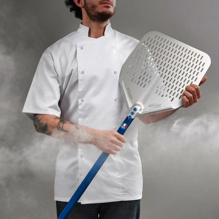 GGM Gastro Pizza Peel AZZURRA - Aluminium - 300x300mm - Length:60cm - perforated