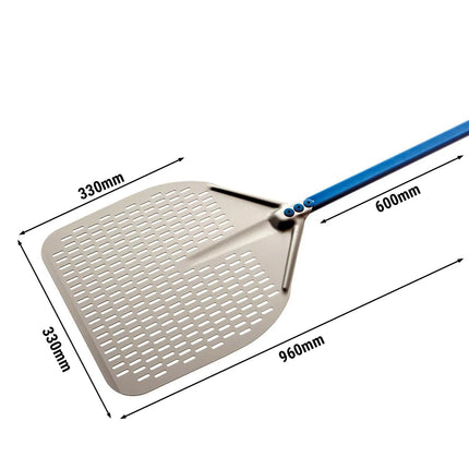 GGM Gastro Pizza Peel AZZURRA - Aluminium - 330x330mm - Length:60cm - perforated