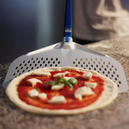 GGM Gastro Pizza Peel AZZURRA - Aluminium - 360x360mm - Length:60cm - perforated
