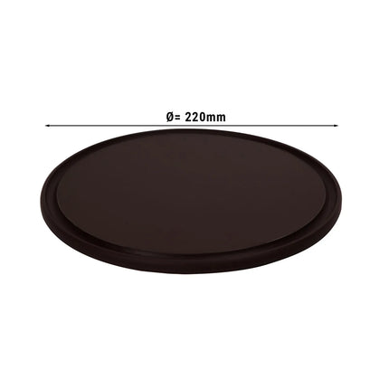 GGM Gastro Pizza Plate - flat - Polyethylene - Ø220mm - with juice groove - Brown