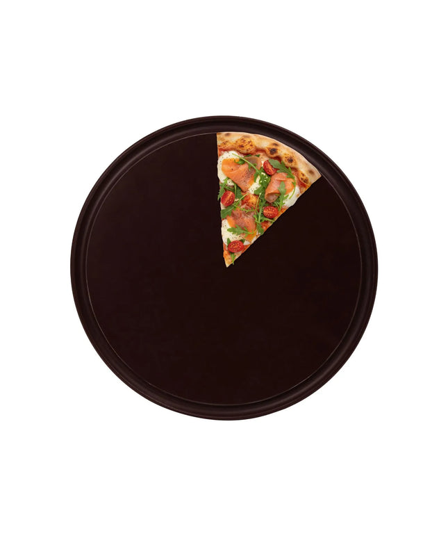 GGM Gastro Pizza Plate - flat - Polyethylene - Ø240mm - with juice groove - Brown