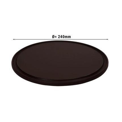 GGM Gastro Pizza Plate - flat - Polyethylene - Ø240mm - with juice groove - Brown