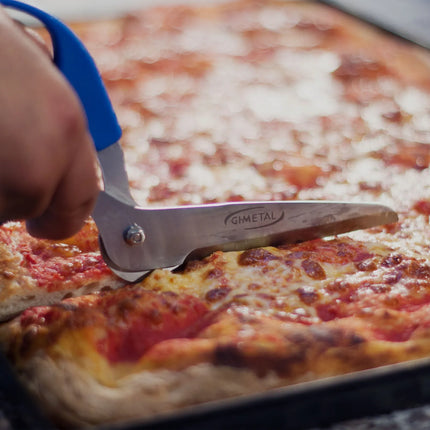 GGM Gastro Pizza Scissors - 120mm - serrated - Stainless Steel Blade & Plastic Handle - Blue