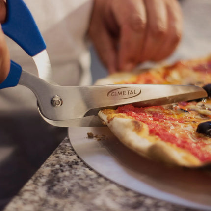 GGM Gastro Pizza Scissors - 120mm - serrated - Stainless Steel Blade & Plastic Handle - Blue