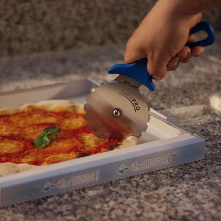 GGM Gastro Pizza Wheel PREMIUM - Ø100mm - serrated - Stainless Steel Blade & Plastic Handle - Blue