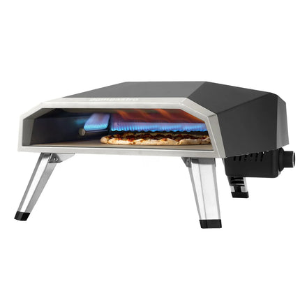 GGM Gastro Portable Outdoor Gas Pizza Oven - Single Deck - Refractory Stone Deck - for Ø 40cm (39.9 cm) pizza - Black - up to 500°C - incl. Waterproof Carry Bag