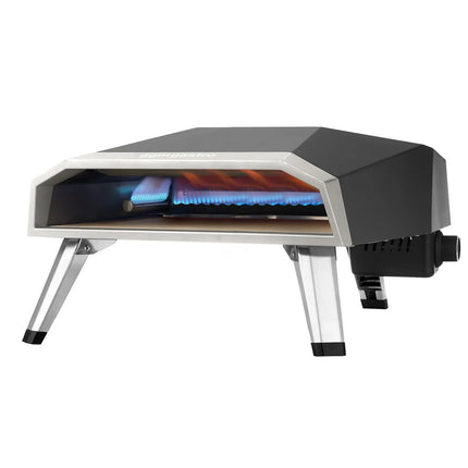 GGM Gastro Portable Outdoor Gas Pizza Oven - Single Deck - Refractory Stone Deck - for Ø 40cm (39.9 cm) pizza - Black - up to 500°C - incl. Waterproof Carry Bag