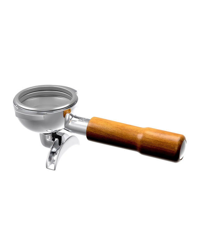 GGM Gastro Portafilter - "2-Way Spout" - Stainless Steel - Ø 58.8mm - wooden handle - ergonomic - for Allegro, Eminence, Grace & Suprema