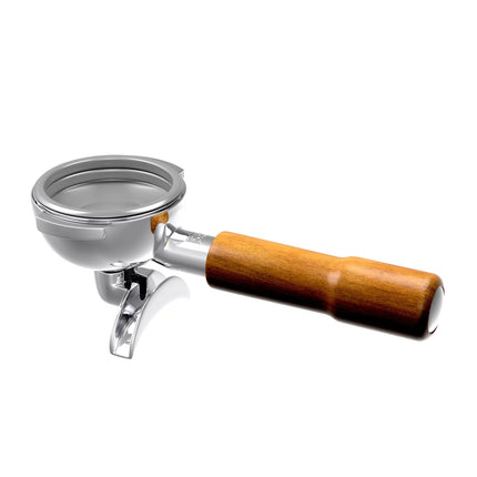 GGM Gastro Portafilter - "2-Way Spout" - Stainless Steel - Ø 58.8mm - wooden handle - ergonomic - for Allegro, Eminence, Grace & Suprema