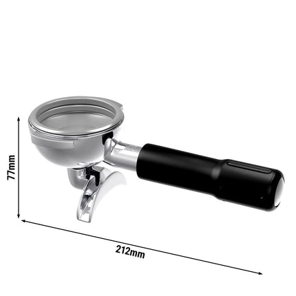 GGM Gastro Portafilter - Double Spout - Black - Stainless Steel - Ø 58.8mm - 212x83x71mm - ergonomic handle - for Allegro, Eminence, Grace & Suprema
