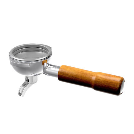 GGM Gastro Portafilter - "Single Spout" - Stainless Steel - Ø 58.8mm - 212x83x77mm - wooden handle - ergonomic - for Allegro, Eminence, Grace & Suprema