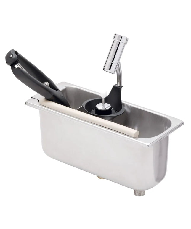 GGM Gastro Portioning Rinse 269x110x115mm WATERSTOP with integrated automatic water stop with integrated backflow preventer & integrated flow regulator - Stainless Steel - CNS - 1 bottom opening