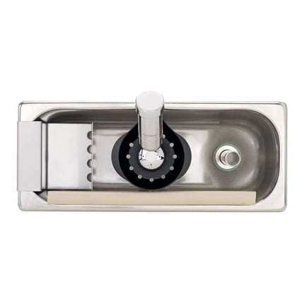GGM Gastro Portioning Rinse 269x110x115mm WATERSTOP with integrated automatic water stop with integrated backflow preventer & integrated flow regulator - Stainless Steel - CNS - 1 bottom opening