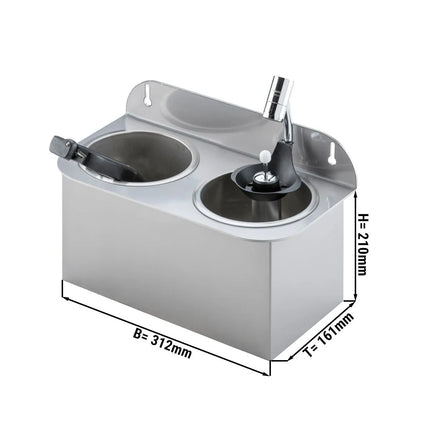 GGM Gastro Portioning Rinse 312x161x210mm with integrated backflow preventer incl. sieve plate incl. sieve insert