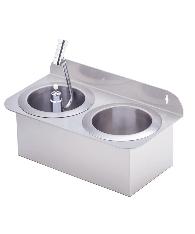 GGM Gastro Portioning Rinse 430x225x211mm WATERSTOP with integrated automatic water stop with integrated backflow preventer & integrated flow regulator incl. sieve insert - Stainless Steel - CNS - 1 bottom opening