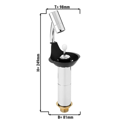 GGM Gastro Portioning Rinse 81x98x249mm with integrated backflow preventer incl. sieve plate