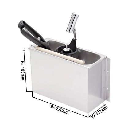 GGM Gastro Portioning Rinse WATERSTOP with integrated automatic water stop with integrated backflow preventer & integrated flow regulator incl. sieve plate 270x112x180mm