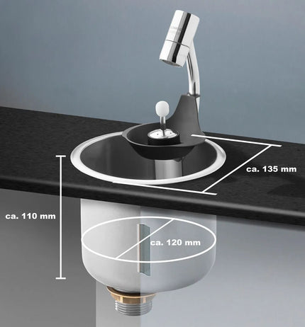 GGM Gastro Portioning Rinse with integrated backflow preventer incl. sieve plate incl. sieve insert - Stainless Steel - CNS