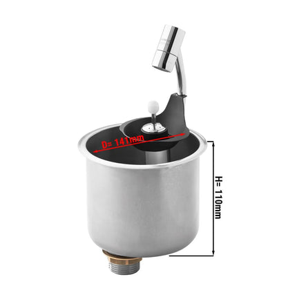 GGM Gastro Portioning Rinse with integrated backflow preventer incl. sieve plate incl. sieve insert - Stainless Steel - CNS