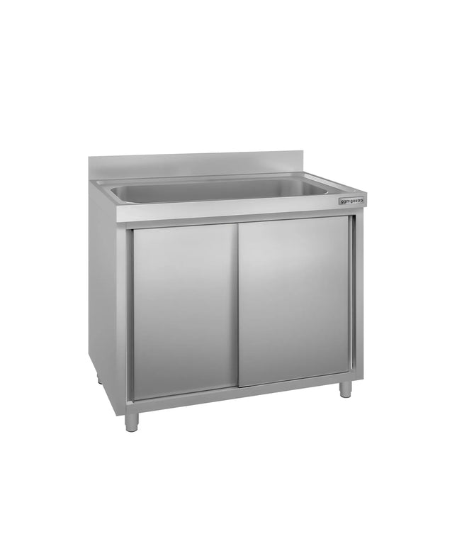GGM Gastro Pot washing cabinet - 1000x700mm - with 1 basin W800xD500mm