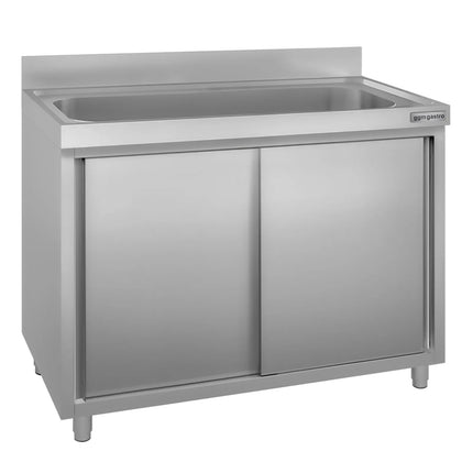 GGM Gastro Pot washing cabinet - 1200x700mm - with 1 basin W1000xD500mm