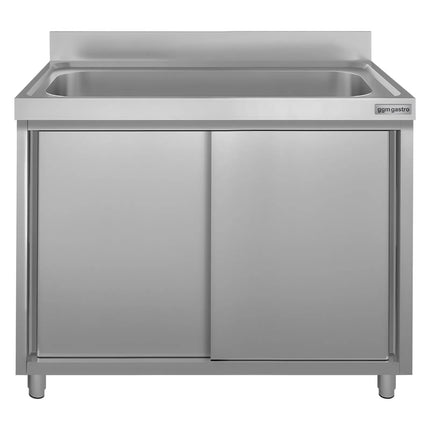 GGM Gastro Pot washing cabinet - 1200x700mm - with 1 basin W1000xD500mm