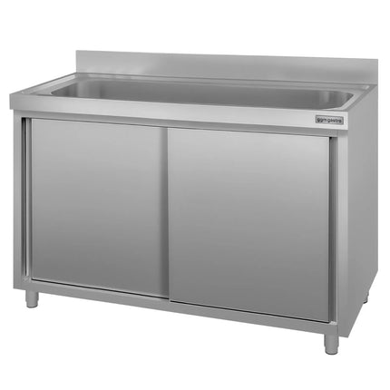 GGM Gastro Pot washing cabinet - 1400x600mm - with 1 basin W1200xD400mm
