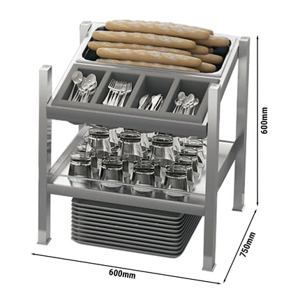 GGM Gastro PRAG - 600x750mm - Height: 600mm - Stainless steel - Countertop model