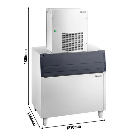 GGM Gastro Premium PLUS Modular Flake Ice Maker - 270 kg/24, including a 350 kg ice storage bin
