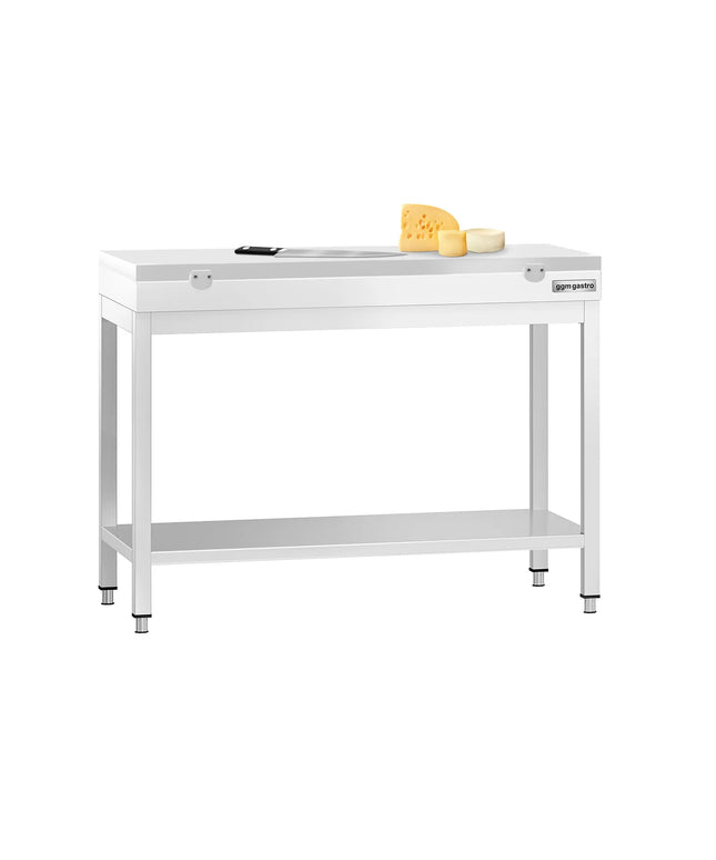 GGM Gastro PREMIUM stainless steel worktable - 1000x800mm - with base incl. cutting plate