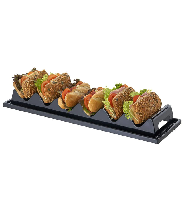 GGM Gastro Presentation Board - Finger Grooves - Juice Groove - Polystyrene - Black