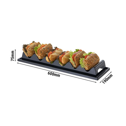 GGM Gastro Presentation Board - Finger Grooves - Juice Groove - Polystyrene - Black