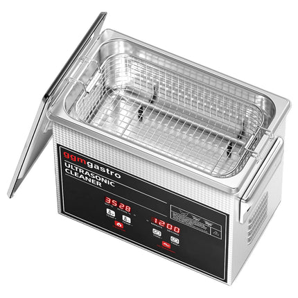 GGM Gastro Professional Ultrasonic Cleaner - 3.2L - 120W Ultrasonic Power - 40kHz - Digital - with Heater - Degas