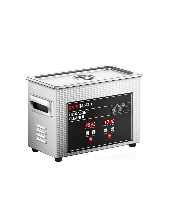 GGM Gastro Professional Ultrasonic Cleaner - 4.5L - 180W Ultrasonic Power - 40kHz - Digital - with Heater - Degas