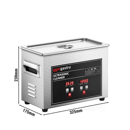 GGM Gastro Professional Ultrasonic Cleaner - 4.5L - 180W Ultrasonic Power - 40kHz - Digital - with Heater - Degas