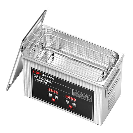 GGM Gastro Professional Ultrasonic Cleaner - 4.5L - 180W Ultrasonic Power - 40kHz - Digital - with Heater - Degas