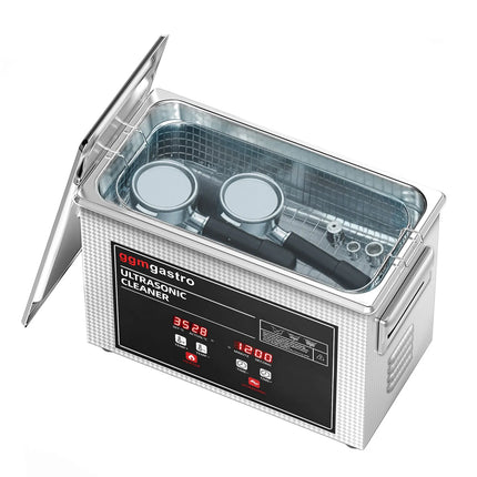 GGM Gastro Professional Ultrasonic Cleaner - 4.5L - 180W Ultrasonic Power - 40kHz - Digital - with Heater - Degas