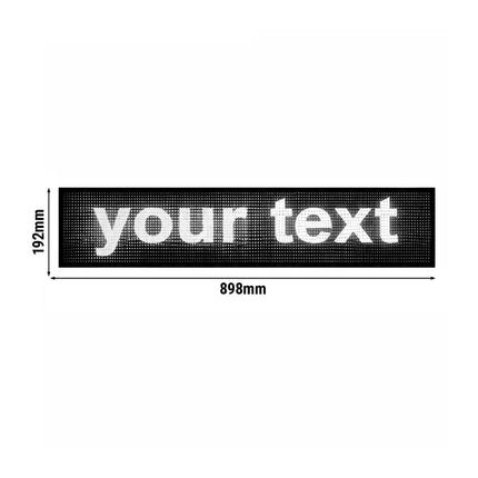 GGM Gastro Programmable LED Scrolling Sign - Custom Message - customisable - with App & Remote - Red/Green/Blue - 898x192mm