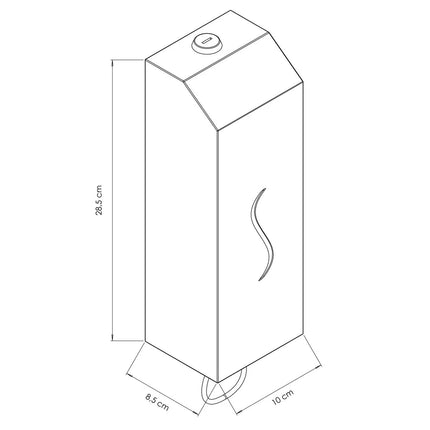 GGM Gastro Push-Button Soap Dispenser - 1000ml - Stainless steel - wall mounted, manual, push-button, refillable reservoir, lockable
