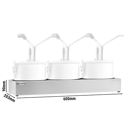 GGM Gastro Rack (for 3x Sauce Dispenser SSMBH4) - Stainless Steel - 600x203x90mm