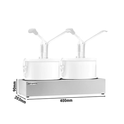 GGM Gastro Rack - Stainless Steel - 400x203x90mm - for 2x SSMBH4 Sauce Dispensers | Stainless Steel Frame for Sauce Dispensers