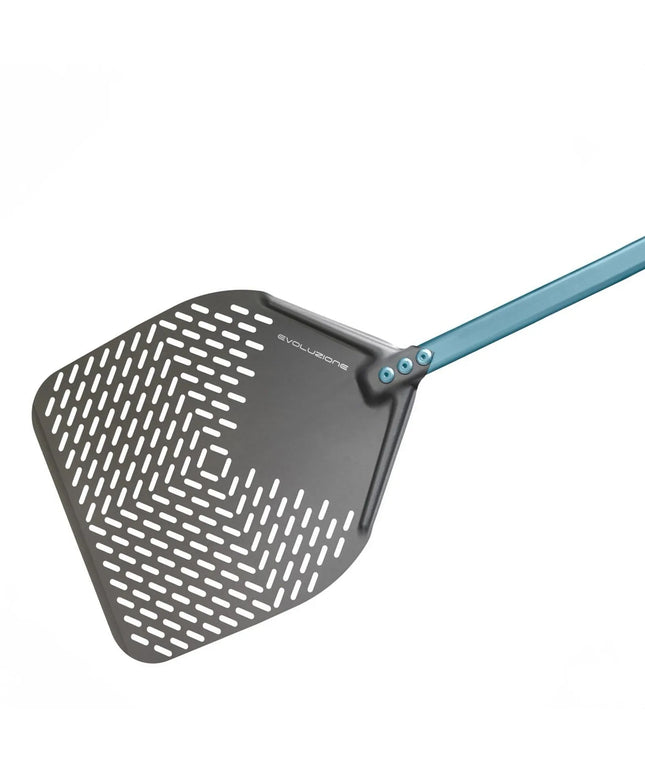GGM Gastro Rectangular Pizza Peel EVOLUZIONE - Aluminium - 330x330mm - Length:60cm - perforated - special S.H.A. anodising
