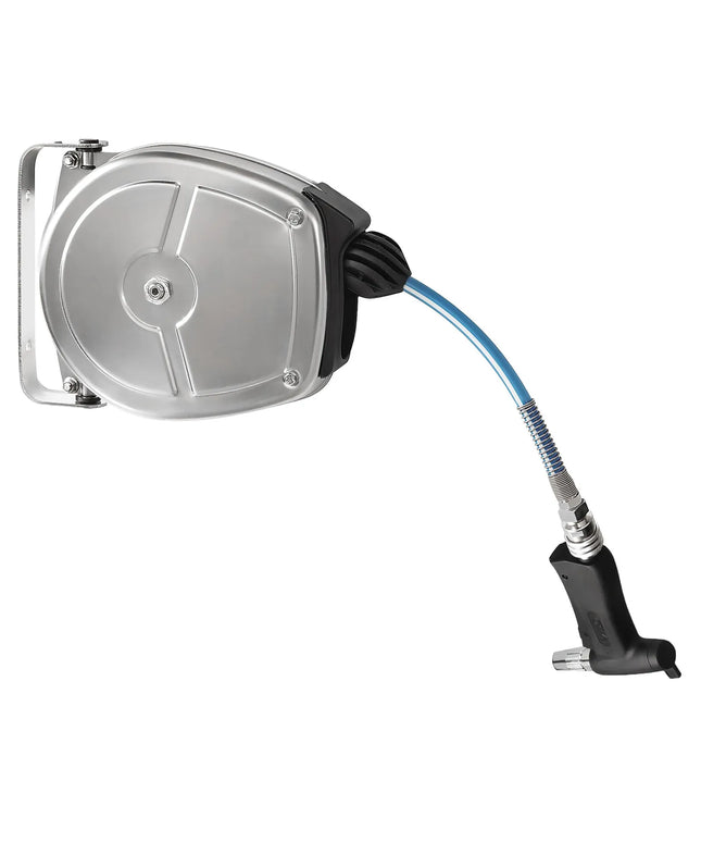 GGM Gastro Retractable Hose Reel - 1.3 cm BSP - 5m - 125x195x245mm - with wall mount & spray gun