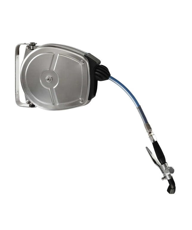 GGM Gastro Retractable Hose Reel - 1.3 cm BSP - 5m - 160x392x272mm - with housing & spray gun; wall mount