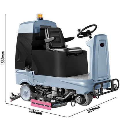 GGM Gastro Ride-On Industrial Scrubber Dryer - Work Rate 7150 m²/h - Scrub Width 1020mm - Tanks 200L/220L