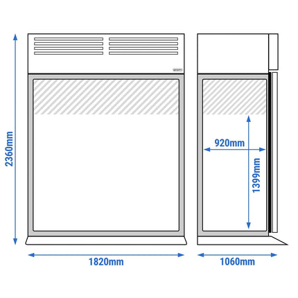 GGM Gastro Roll-In Chiller PREMIUM - GN 1/1 - 2700L - with 2 doors - for GN 2/1 trolley