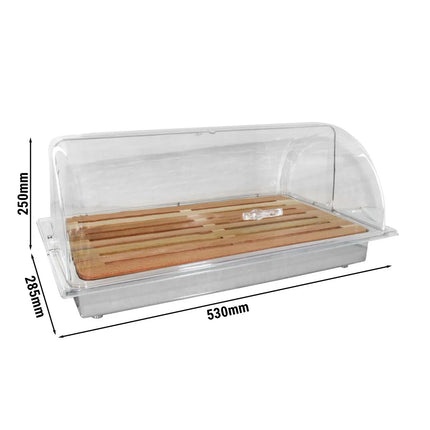 GGM Gastro Roll-top Bread Box - 530x285mm - Chrome